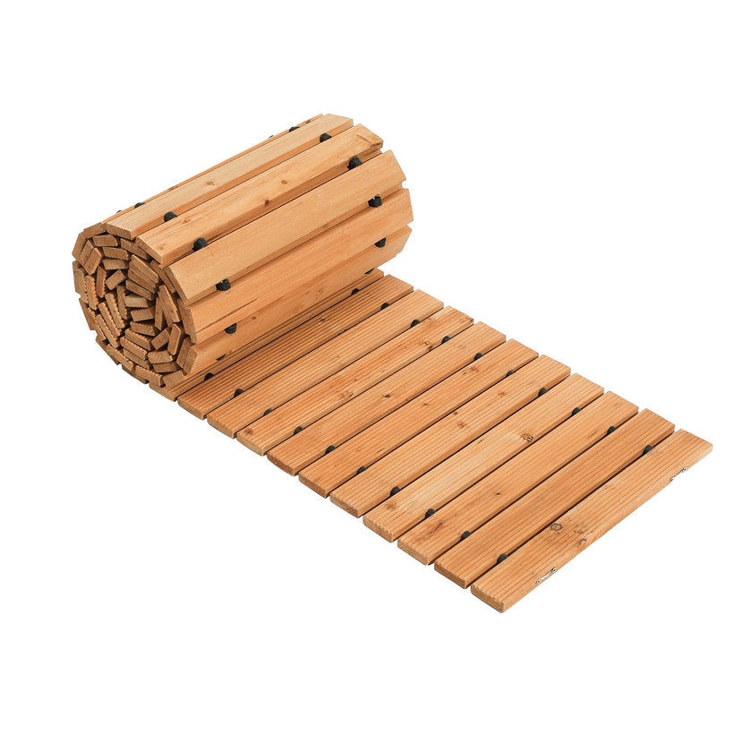 VEVOR 12 ft L x 17 in W Straight Wooden Garden Pathway Roll Out Garden Walkway