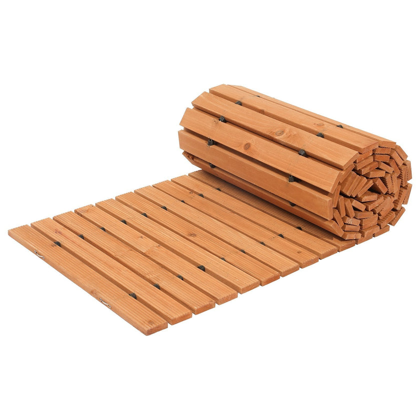VEVOR 12 ft L x 22 in W Straight Wooden Garden Pathway Roll Out Garden Walkway