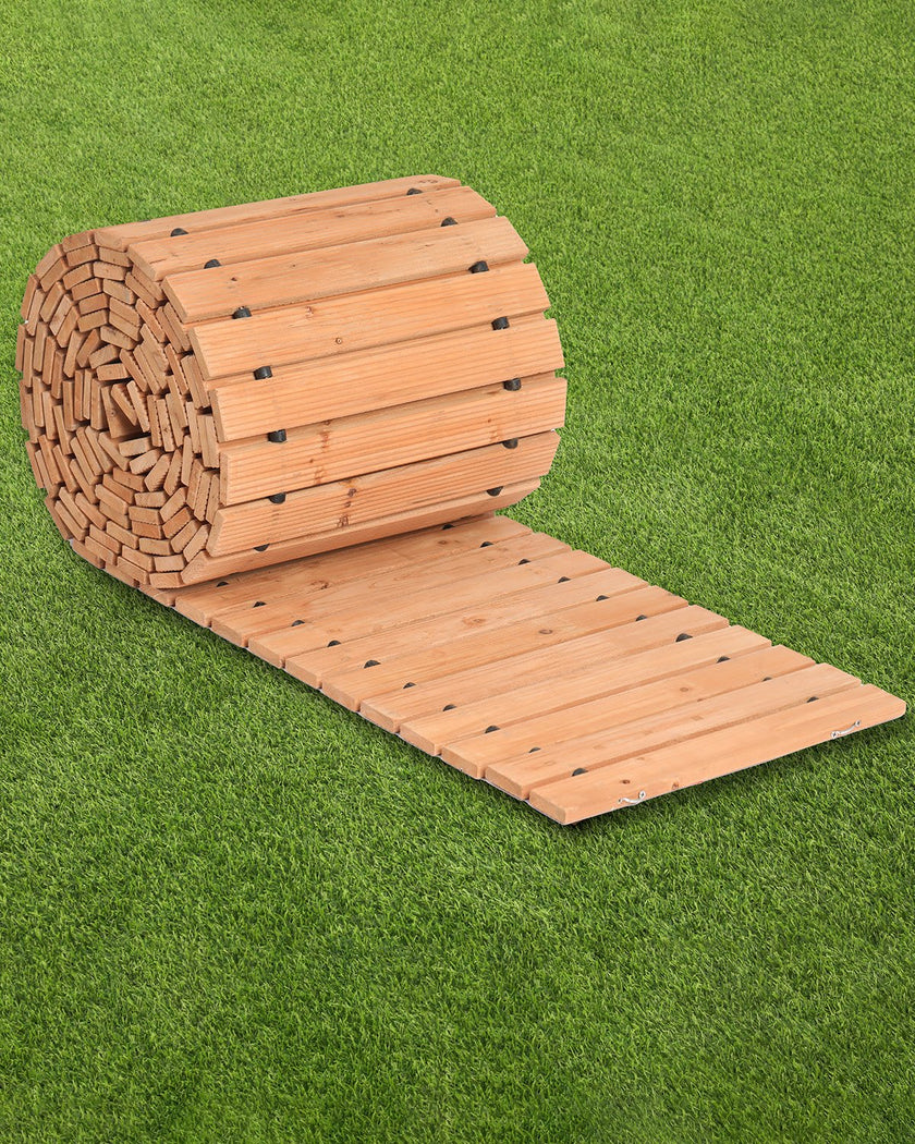 VEVOR 16 ft L x 17 in W Straight Wooden Garden Pathway Roll Out Garden Walkway