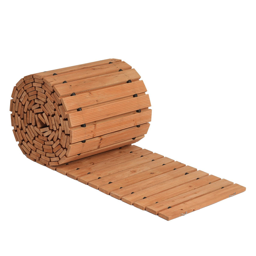 VEVOR 16 ft L x 17 in W Straight Wooden Garden Pathway Roll Out Garden Walkway