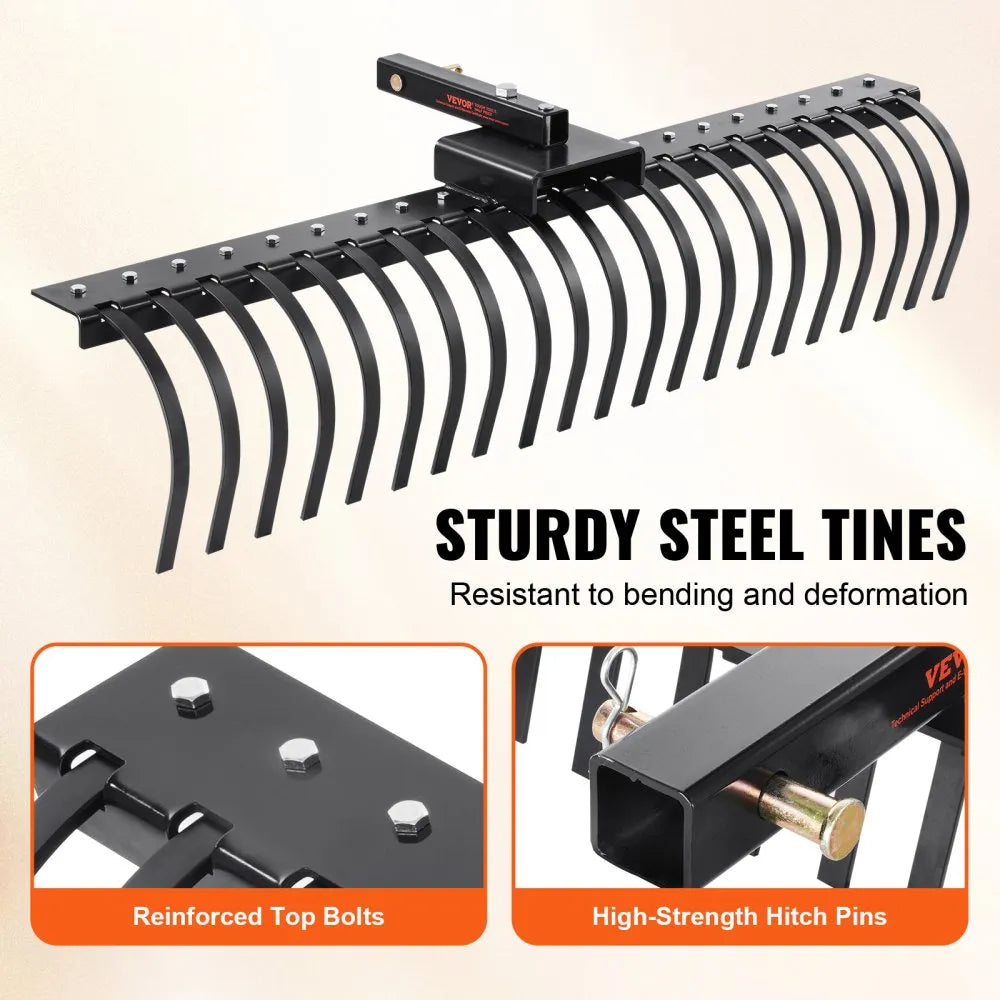 VEVOR Tow Behind Landscape Rake, 60