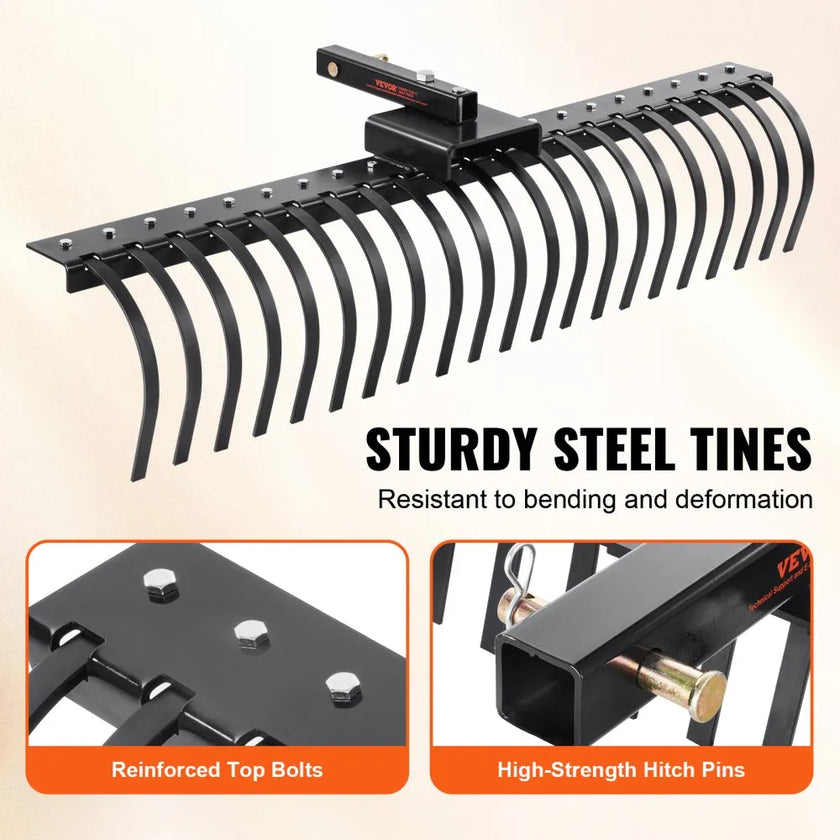 VEVOR Tow Behind Landscape Rake, 60
