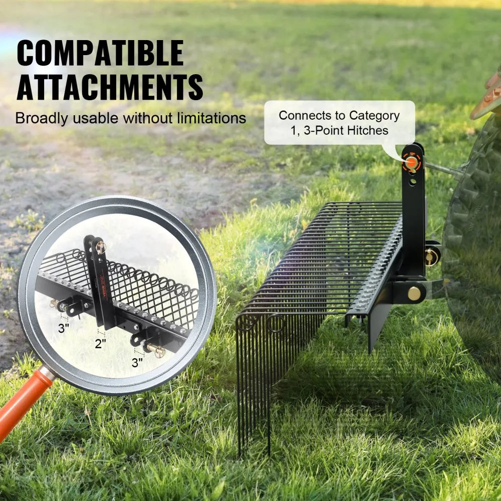 VEVOR Tow Behind Landscape Rake, 60