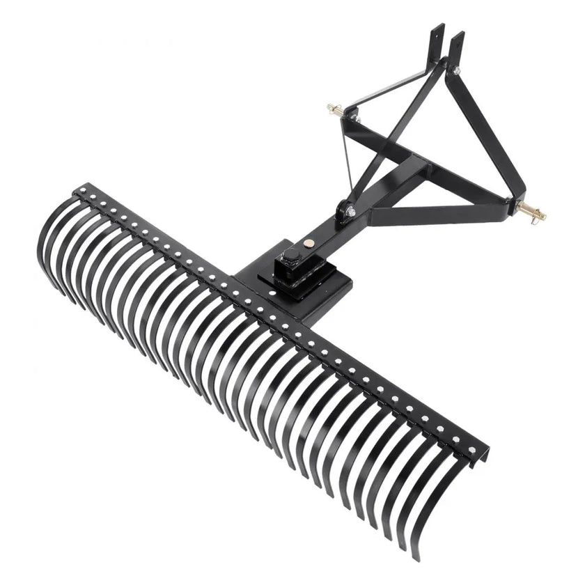 VEVOR Tow Behind Dethatcher, 60-inch Tow Dethatcher with 32 Steel Tines, 3-Point Lawn Dethatcher Rake with Attachments for Tractor, Landscape Rake for Garden, Farm, Grass