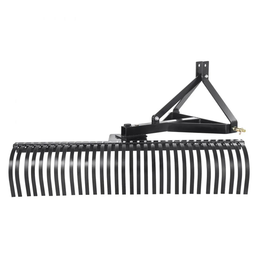 VEVOR Tow Behind Dethatcher, 60-inch Tow Dethatcher with 32 Steel Tines, 3-Point Lawn Dethatcher Rake with Attachments for Tractor, Landscape Rake for Garden, Farm, Grass