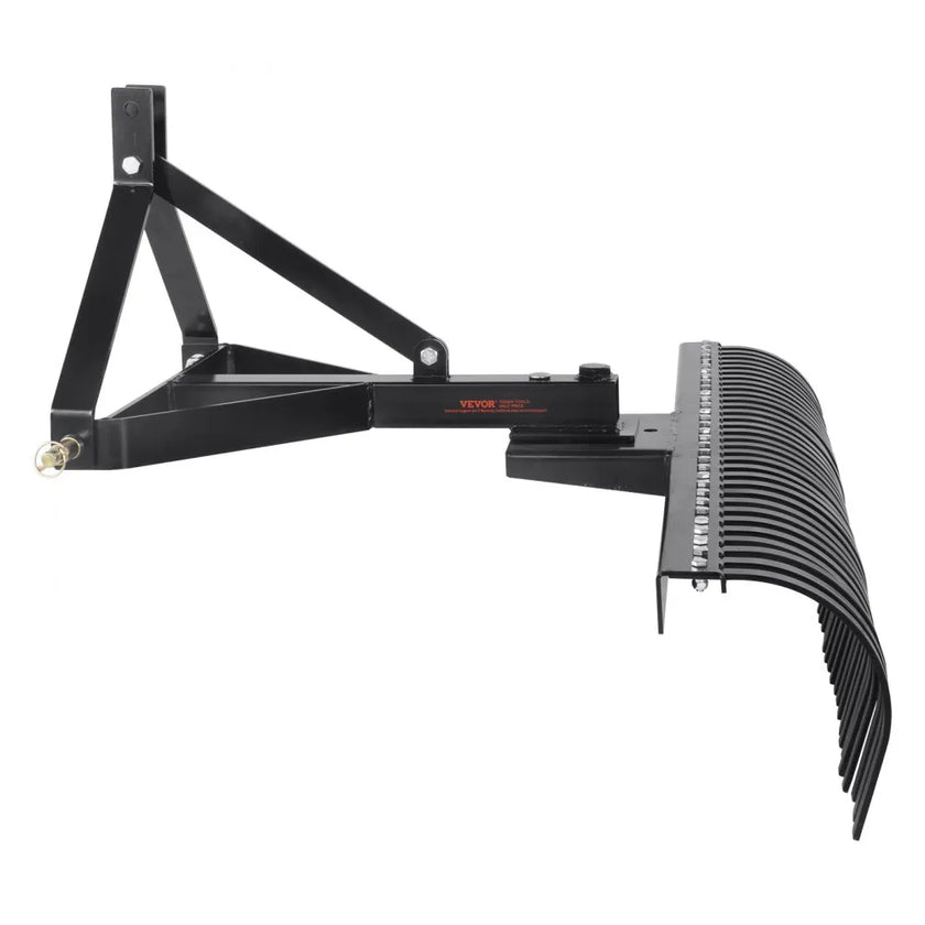 VEVOR Tow Behind Dethatcher, 60-inch Tow Dethatcher with 32 Steel Tines, 3-Point Lawn Dethatcher Rake with Attachments for Tractor, Landscape Rake for Garden, Farm, Grass