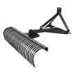 VEVOR Tow Behind Dethatcher, 60-inch Tow Dethatcher with 32 Steel Tines, 3-Point Lawn Dethatcher Rake with Attachments for Tractor, Landscape Rake for Garden, Farm, Grass