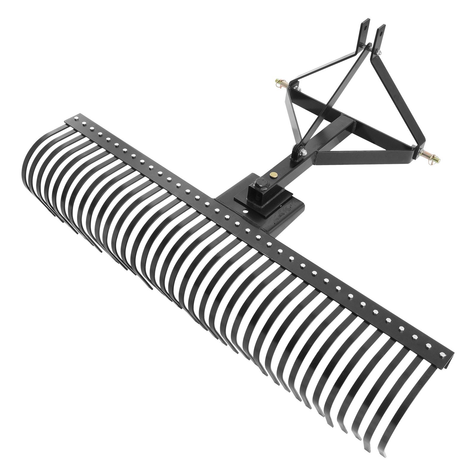 VEVOR Tow Behind Dethatcher, 72-inch Tow Dethatcher with 36 Steel Tines, 3-Point Lawn Dethatcher Rake with Attachments for Tractor, Landscape Rake for Garden, Farm, Grass