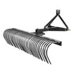 VEVOR Tow Behind Dethatcher, 72-inch Tow Dethatcher with 36 Steel Tines, 3-Point Lawn Dethatcher Rake with Attachments for Tractor, Landscape Rake for Garden, Farm, Grass