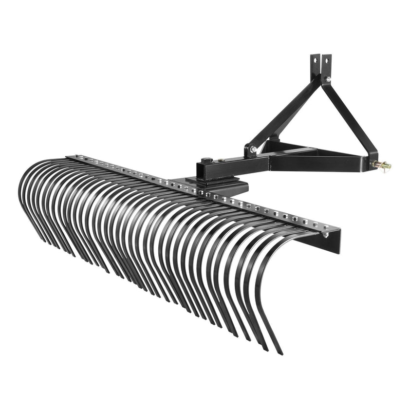 VEVOR Tow Behind Dethatcher, 72-inch Tow Dethatcher with 36 Steel Tines, 3-Point Lawn Dethatcher Rake with Attachments for Tractor, Landscape Rake for Garden, Farm, Grass