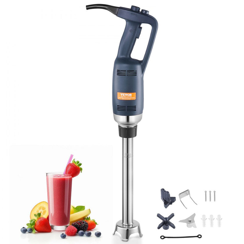 VEVOR Commercial Immersion Blender, 350W Heavy Duty Hand Mixer, 16 inch Stepless Variable Speed Mixer with Stainless Steel Blade, Multi-Purpose Portable Mixer for Soup, Sauces, Mashed Potatoes, Cream