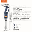 VEVOR Commercial Immersion Blender, 350W Heavy Duty Hand Mixer, 10 inch Stepless Variable Speed Mixer with Stainless Steel Blade, Multi-Purpose Portable Mixer for Soup, Sauces, Mashed Potatoes, Cream