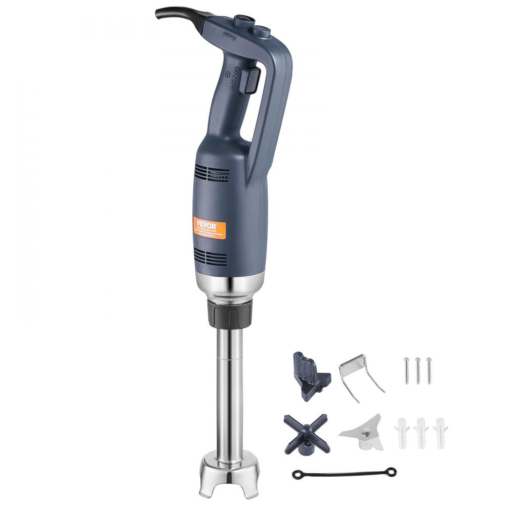 VEVOR Commercial Immersion Blender, 350W Heavy Duty Hand Mixer, 10 inch Stepless Variable Speed Mixer with Stainless Steel Blade, Multi-Purpose Portable Mixer for Soup, Sauces, Mashed Potatoes, Cream