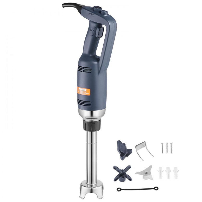 VEVOR Commercial Immersion Blender, 350W Heavy Duty Hand Mixer, 10 inch Stepless Variable Speed Mixer with Stainless Steel Blade, Multi-Purpose Portable Mixer for Soup, Sauces, Mashed Potatoes, Cream