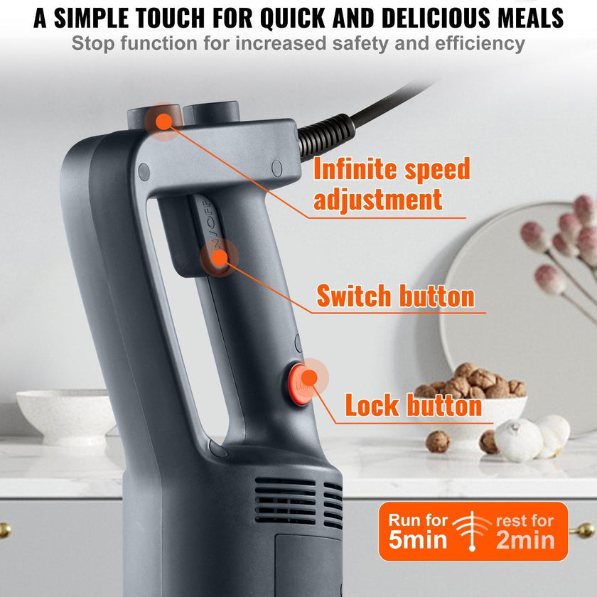 VEVOR Commercial Immersion Blender, 750W 16