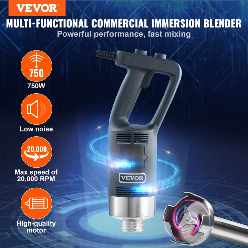 VEVOR Commercial Immersion Blender, 750W 20