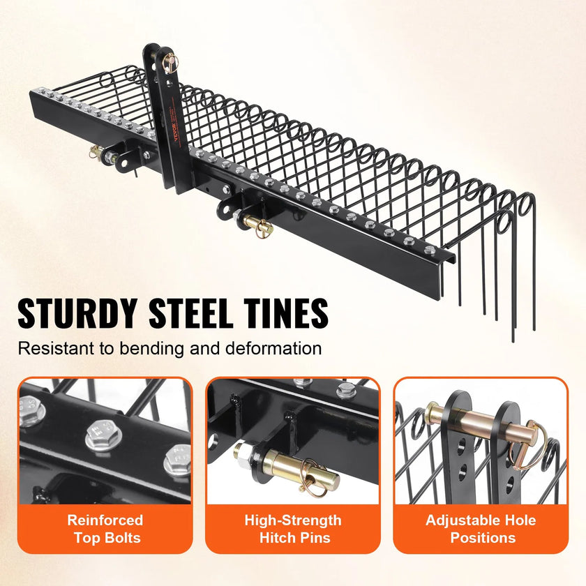 VEVOR Tow Behind Landscape Rake, 72