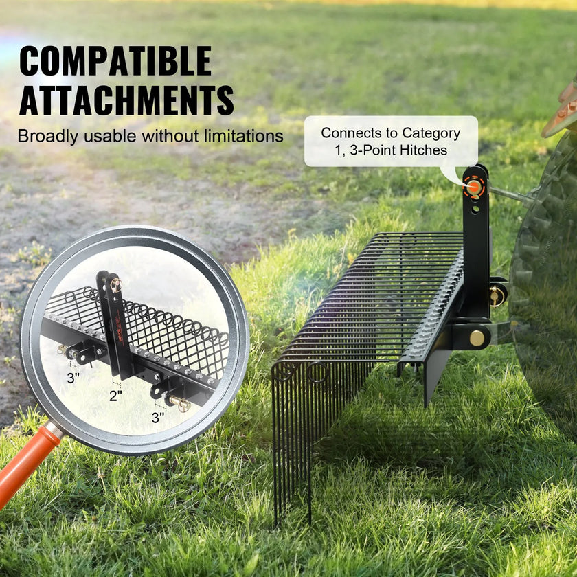 VEVOR Tow Behind Landscape Rake, 72