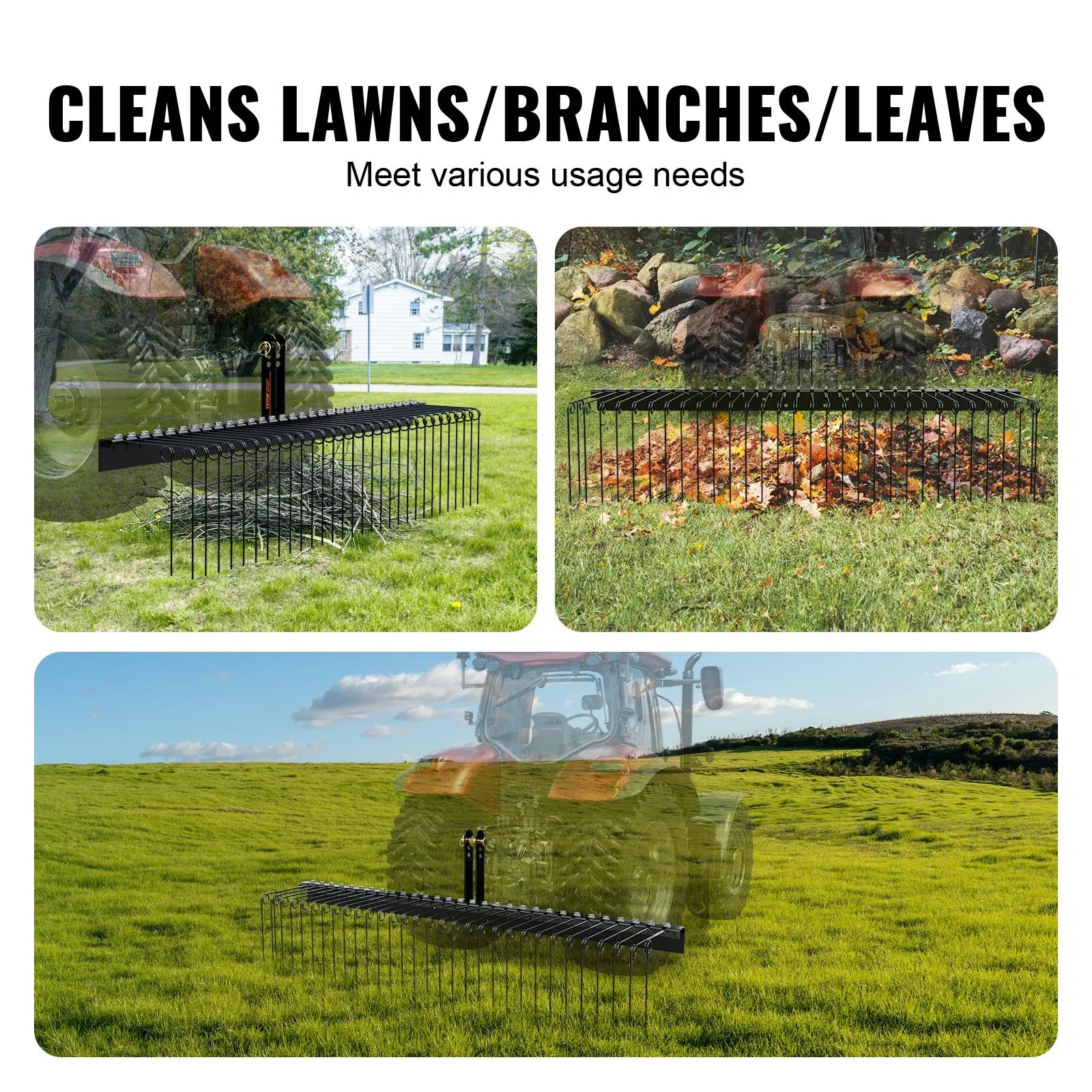 VEVOR Tow Behind Landscape Rake, 72