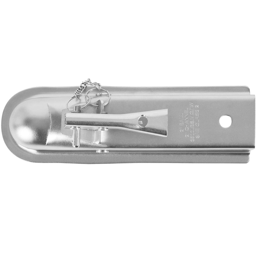 VEVOR Straight Trailer Coupler, for 2-Inch Hitch Ball, 2-Inch Channel, 3500 lbs Capacity, Heavy Duty Trailer Tongue Coupler, Ideal for Towing Station Wagons, Pickup Trucks, SUVs, Zinc Plated Surface