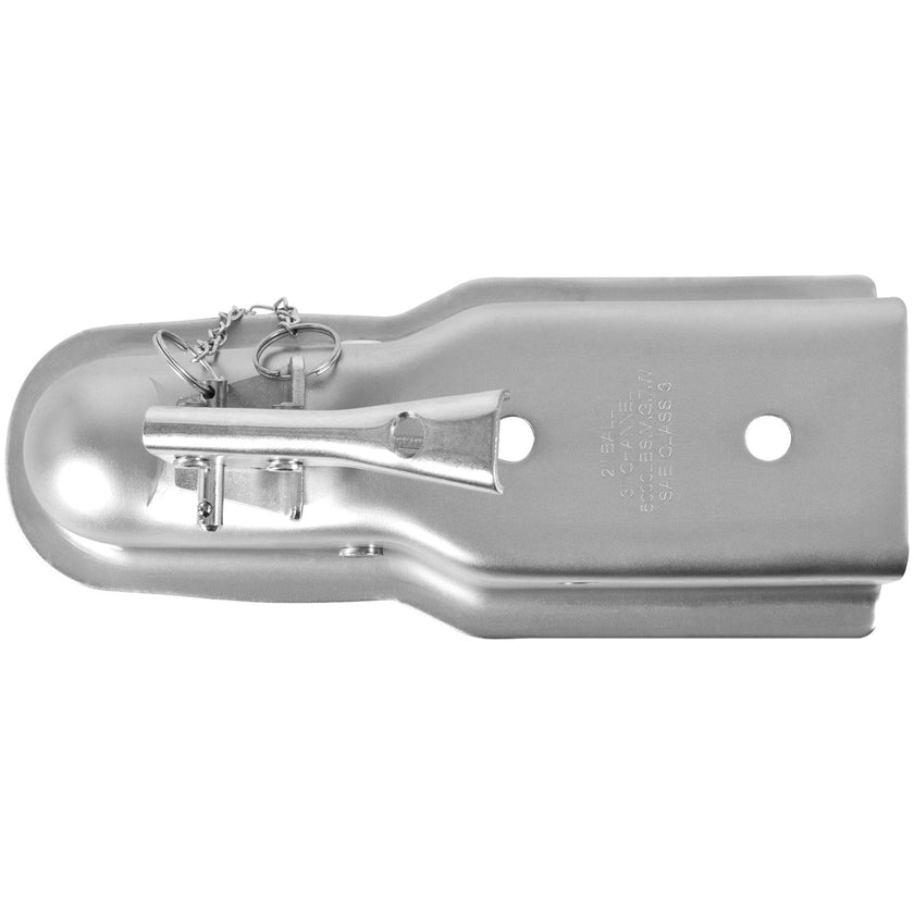 VEVOR Straight Trailer Coupler, for 2-Inch Hitch Ball, 3-Inch Channel, 5000 lbs Capacity, Heavy Duty Trailer Tongue Coupler, Ideal for Towing Station Wagons, Pickup Trucks, SUVs, Zinc Plated Surface