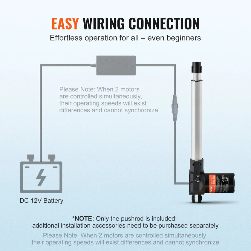 VEVOR Linear Actuator 12V, 10 Inch Heavy Duty 1320lbs/6000N Linear Actuator, 0.19