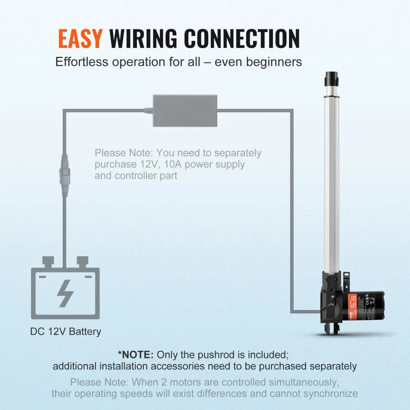 VEVOR Linear Actuator 12V, 16 Inch Heavy Duty 1320lbs /6000N Linear Actuator, 0.19