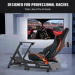 VEVOR Pre-installed Steering Racing Wheel Stand, Universal Base Fit for Logitech/Thrustmaster/Fanatec, Multi-Position Adjustable Driving Simulator, Comfortable PVC Leather Integrated Cockpit w/ Wheels