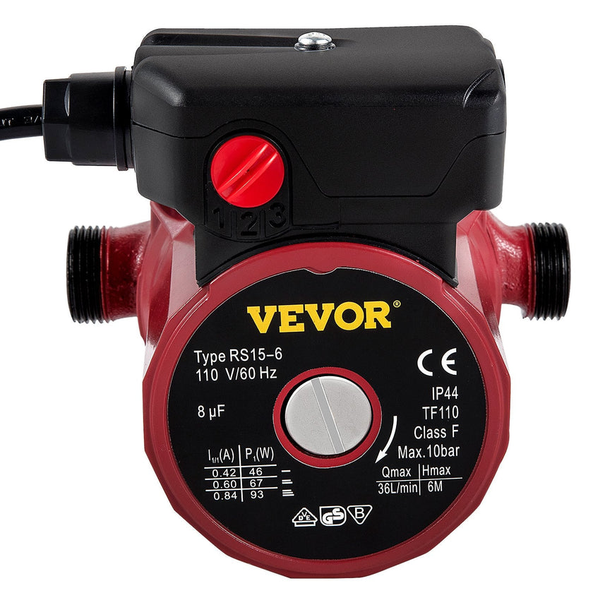 VEVOR Recirculating Pump, 93W 110V Water Circulator Circulating Pump NPT 3/4