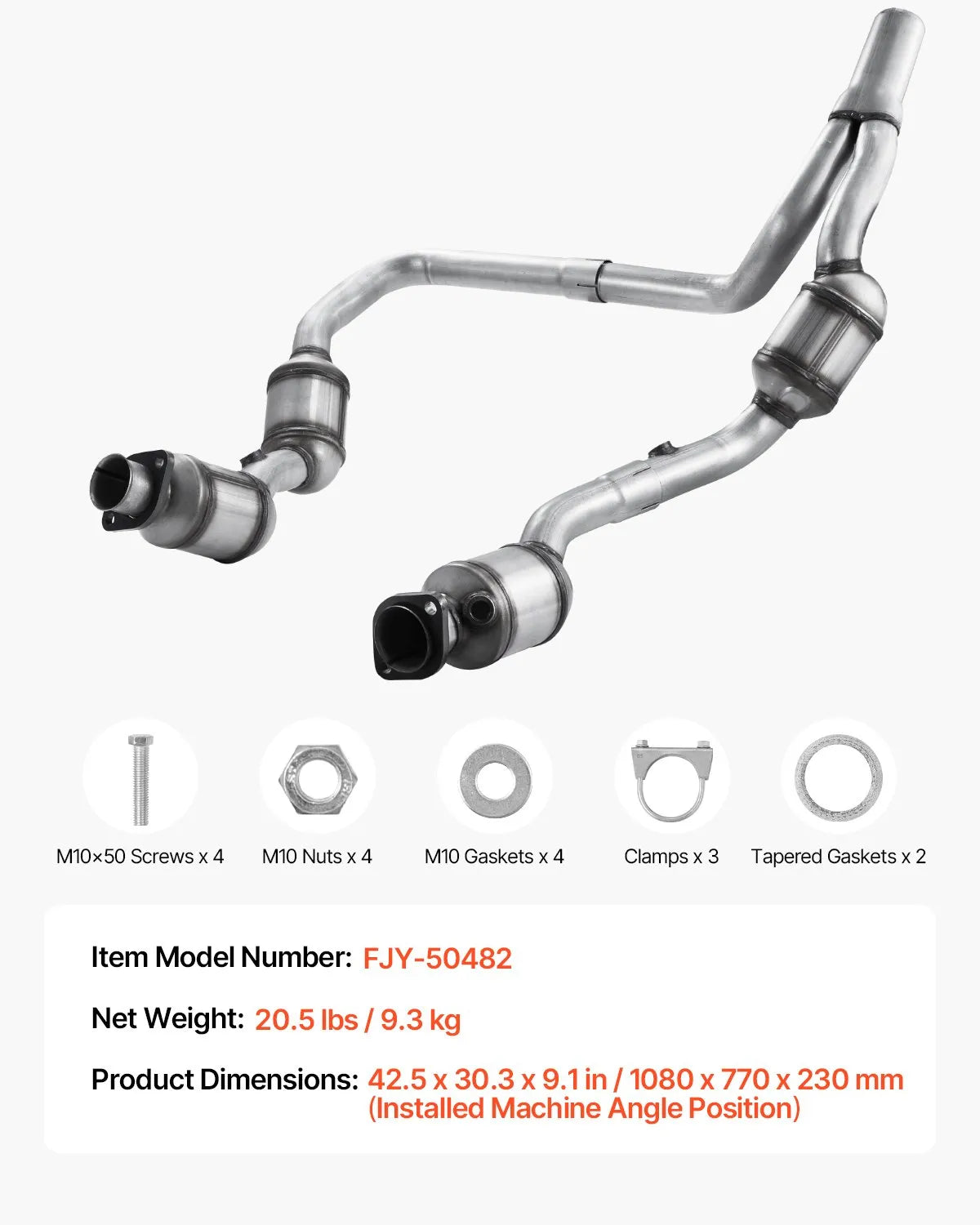 VEVOR Catalytic Converter Compatible with 2007-2009 Jeep Wrangler V6 Front Right