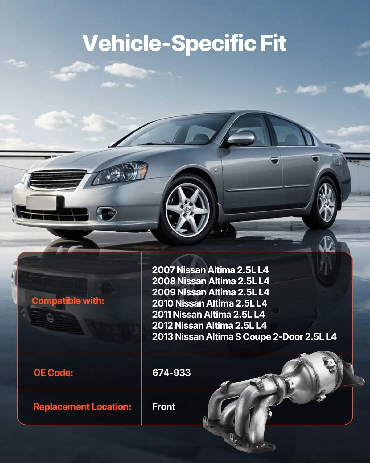 VEVOR Catalytic Converter Compatible with Nissan Altima 2007-2013 2.5L Front