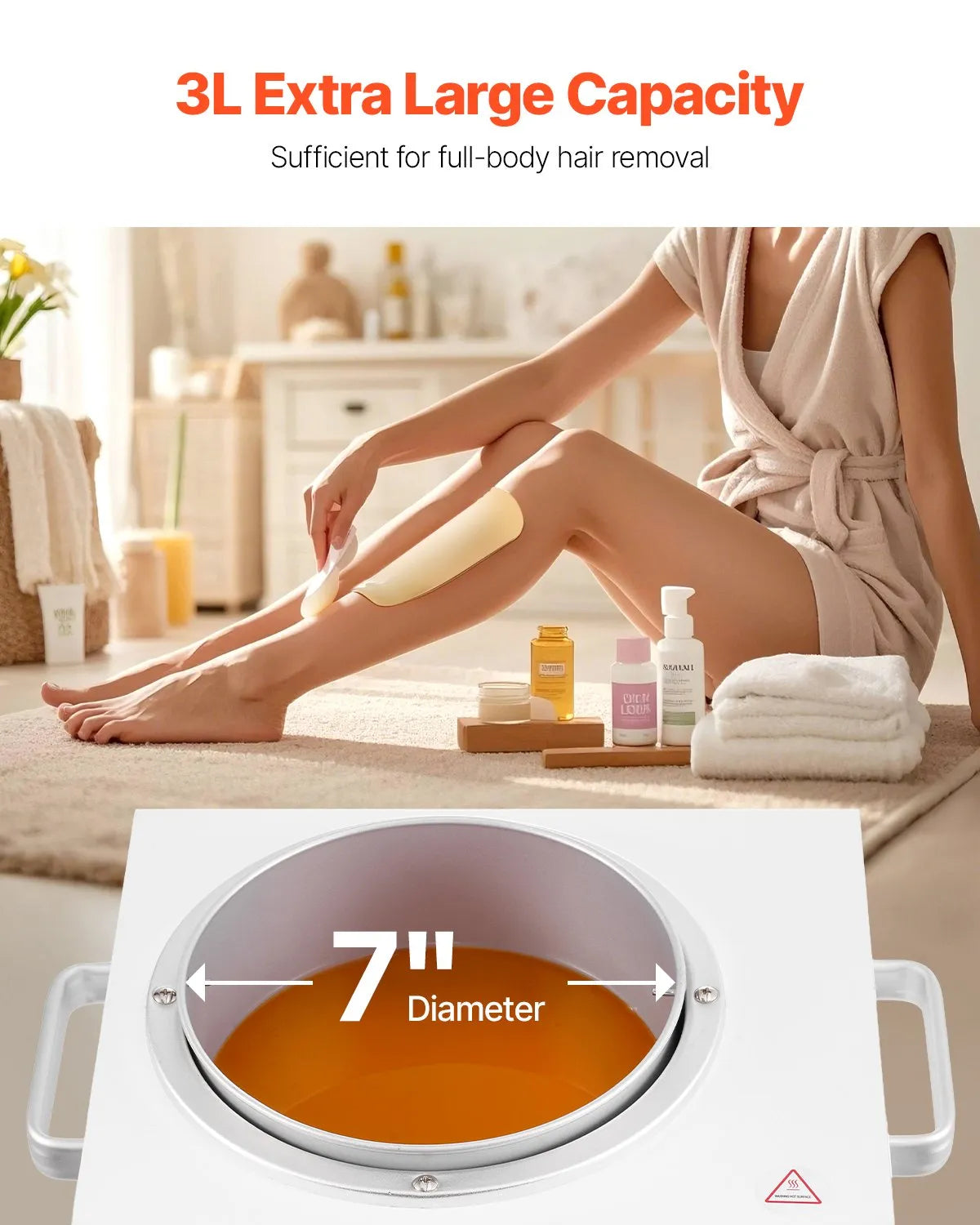 VEVOR Single Wax Warmer 3000ML Wax Warmer for Hair Removal 32-248 ℉ Adjustable