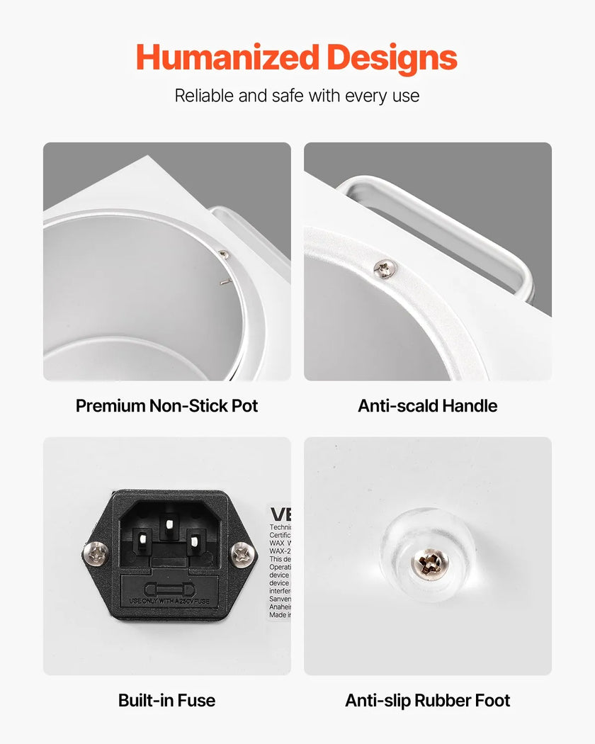 VEVOR Single Wax Warmer 3000ML Wax Warmer for Hair Removal 32-248 ℉ Adjustable