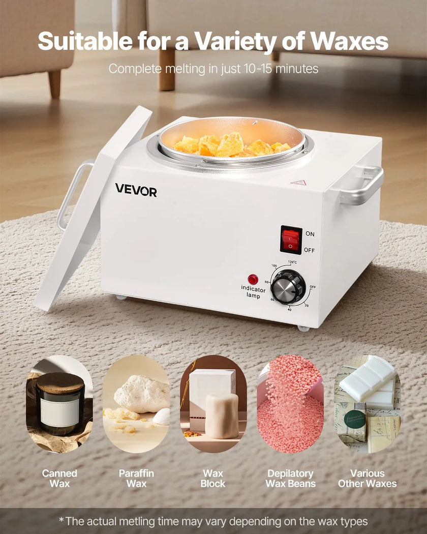 VEVOR Single Wax Warmer 3000ML Wax Warmer for Hair Removal 32-248 ℉ Adjustable