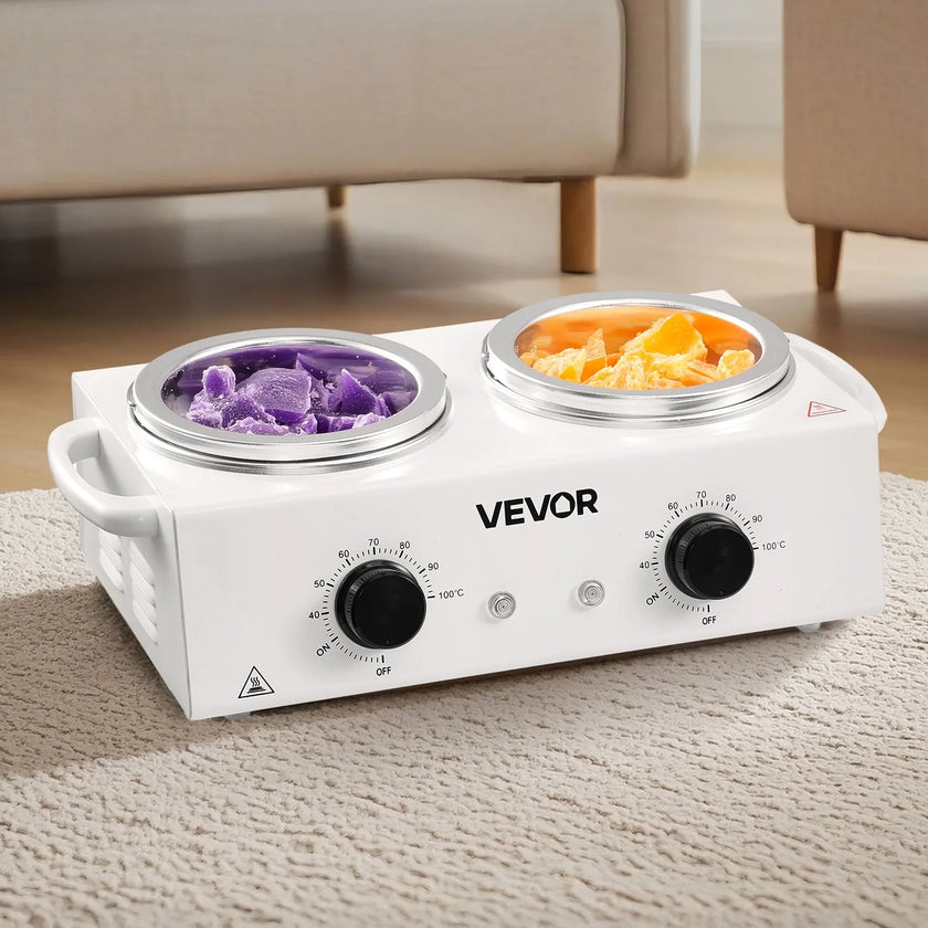 Professional Double Wax Warmer – 1200ML Dual Pot Hair Removal Heater with Adjustable Temperature & 50 Wax Sticks