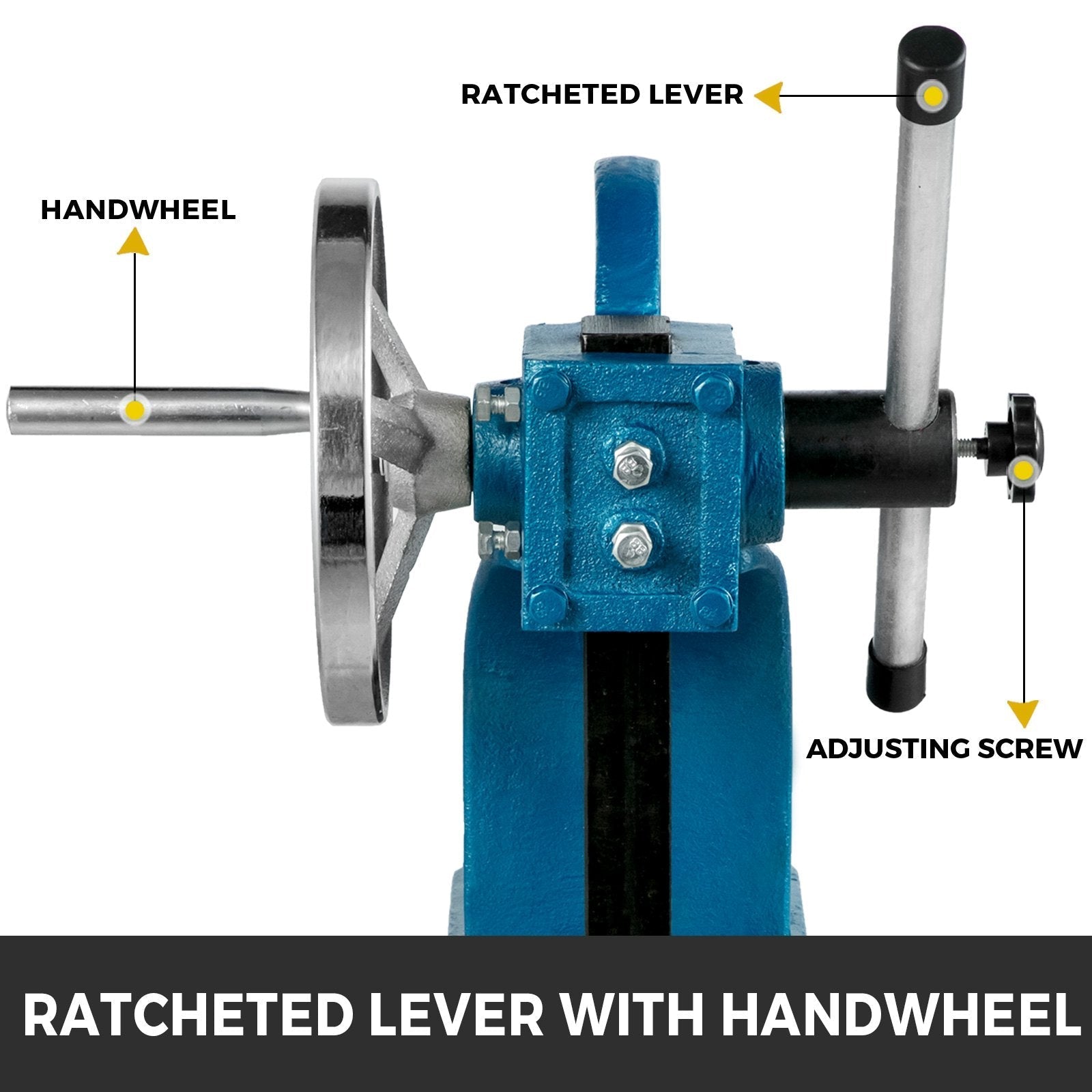 VEVOR Heavy Duty Arbor Press 1 Ton, Manual Arbor Press with Handwheel, Manual Desktop Metal Arbor Press 4-5/8 Inch Max. Working Height, for Riveting Punching Holes