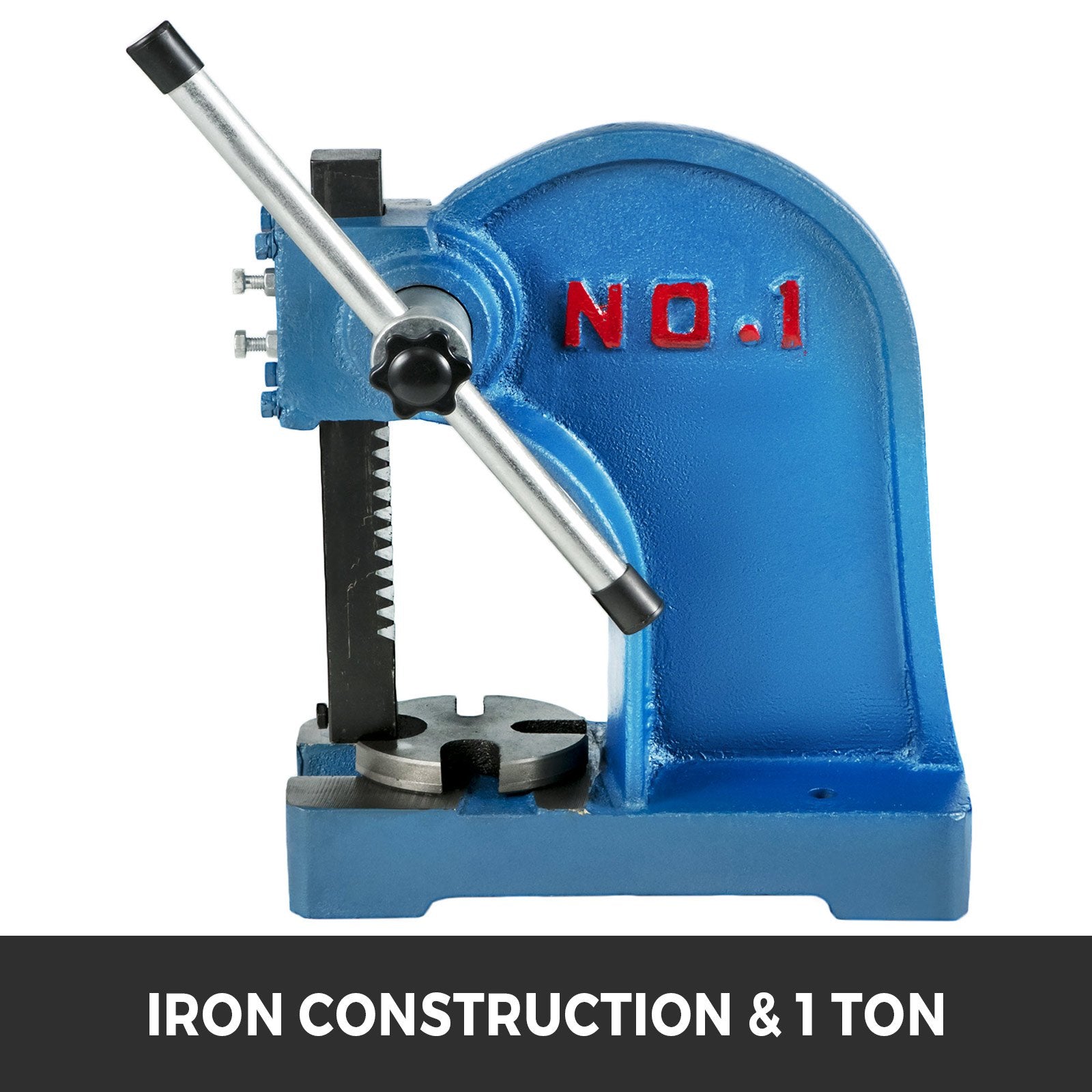 VEVOR Manual Arbor Press 1 Ton, Heavy Duty Arbor Press with 4-5/8 Inch Maximum Height, Manual Desktop Arbor Press Cast Iron Material, for Riveting Punching Holes