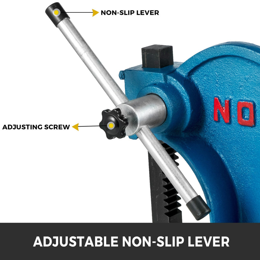 VEVOR Manual Arbor Press 1 Ton, Heavy Duty Arbor Press with 4-5/8 Inch Maximum Height, Manual Desktop Arbor Press Cast Iron Material, for Riveting Punching Holes