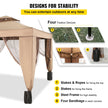 VEVOR Outdoor Canopy Gazebo Tent, Portable Canopy Shelter with 10'x10' Large Shade Space for Party, Backyard, Patio Lawn and Garden, 4 Sandbags, and Netting Included, Brown