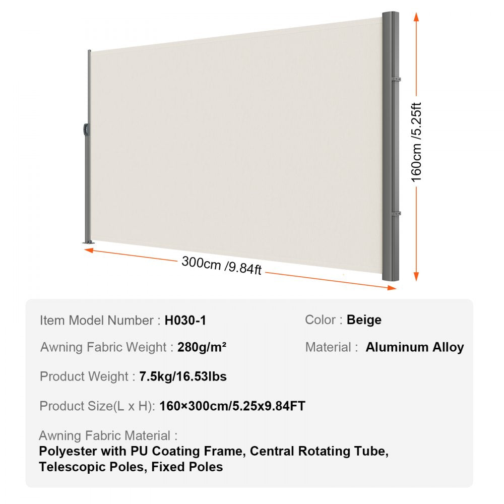 VEVOR Retractable Side Awning 118