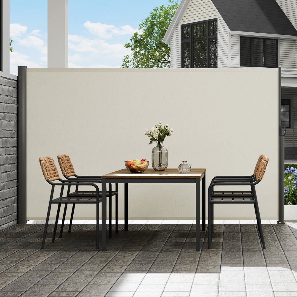 Retractable Side Awning Patio Screen Retractable Fence 71x118inch Privacy Screen