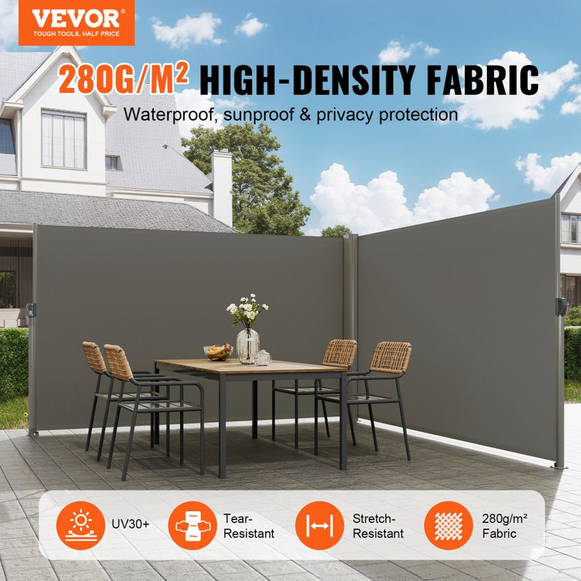 Retractable Side Awning Patio Screen Retractable Fence 71x236inch Privacy Screen