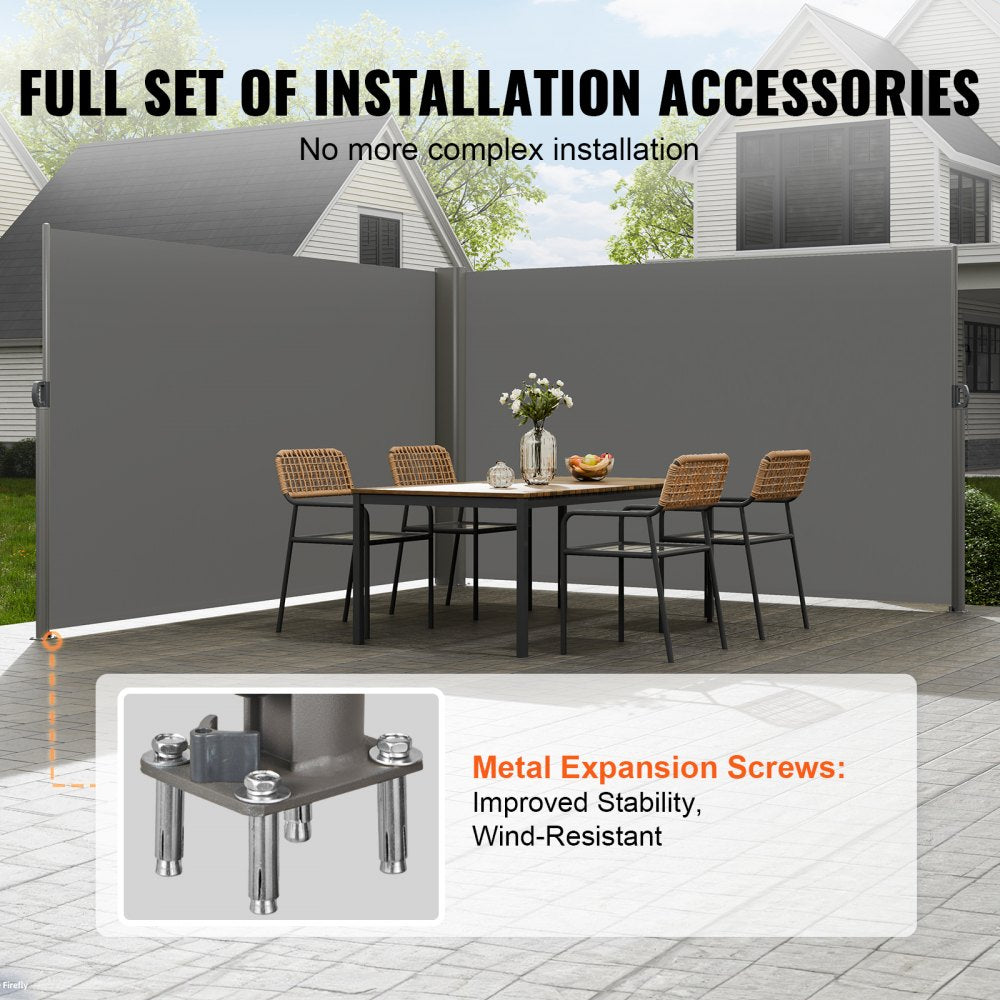 Retractable Side Awning Patio Screen Retractable Fence 71x236inch Privacy Screen