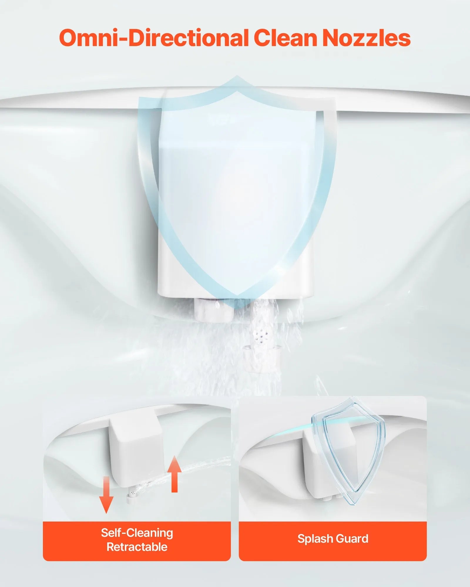 VEVOR Bidet Attachment for Toilet Self-Cleaning Dual Nozzles Adjustable Pressure