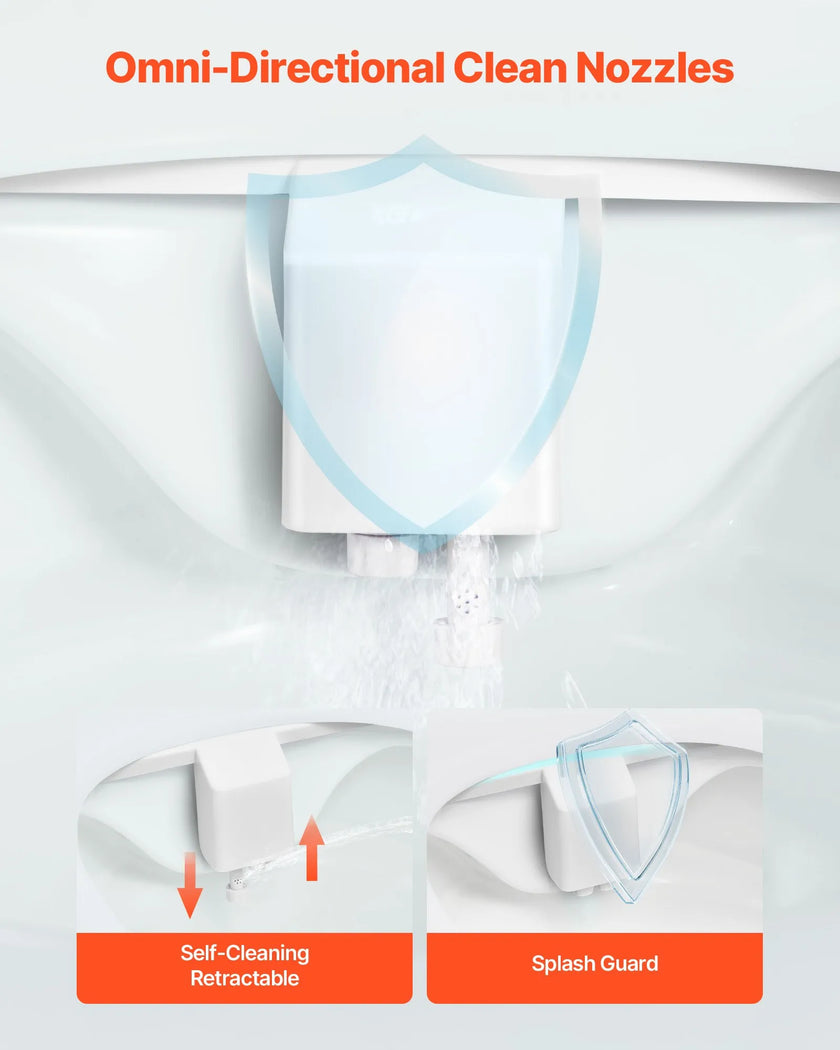 VEVOR Bidet Attachment for Toilet Self-Cleaning Dual Nozzles Adjustable Pressure