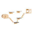 VEVOR Wall Mounted Cat Shelves Tree with Jumping Boards Nests Hammock Set of 7