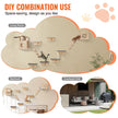 Wall Mounted Cat Shelves Set of 9 – Wooden Cat Wall Perches, Hammocks & Jumping Platforms – Space-Saving Cat Furniture (Natural Pine)