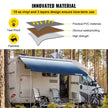 VEVOR RV Awning Replacement Fabric 21 FT, Slate Blue RV Awning Fabric Replacement, 15oz Vinyl Material Replacement Awning, Sun Shade and Waterproof Camper Awning Replacement Fabric