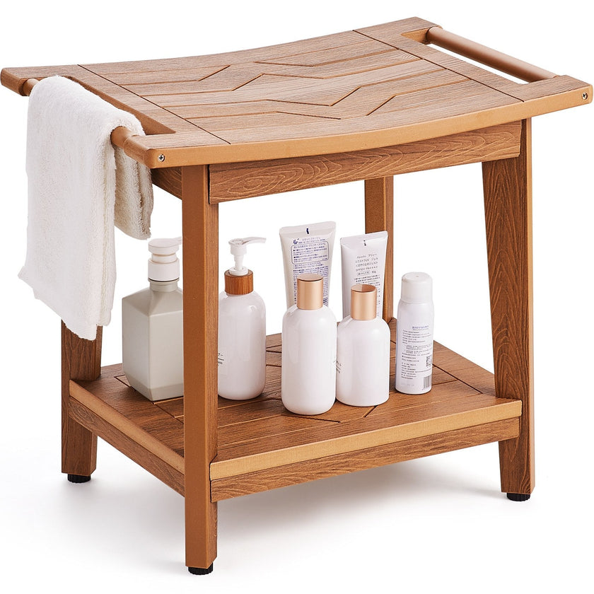 VEVOR Poly Lumber Shower Bench 21 x 14 x 18.5 in Shower Stool Chair for Bathroom