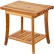 VEVOR Teak Shower Bench 20 x 14.3 x 17.9 in Wood Shower Stool Chair for Bathroom